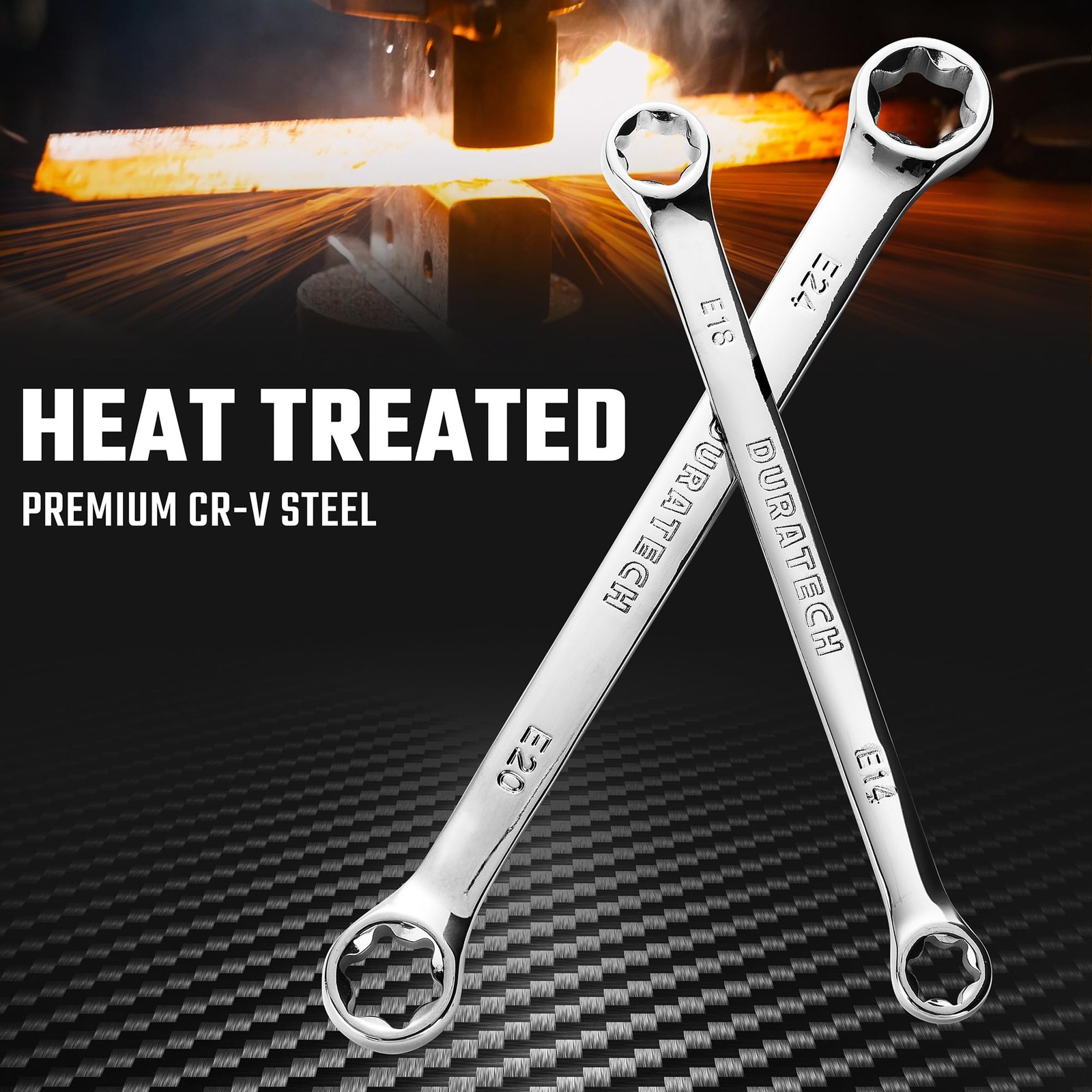 DURATECH 4-Piece E-Torx Wrench Set, Double Box End CR-V Silver