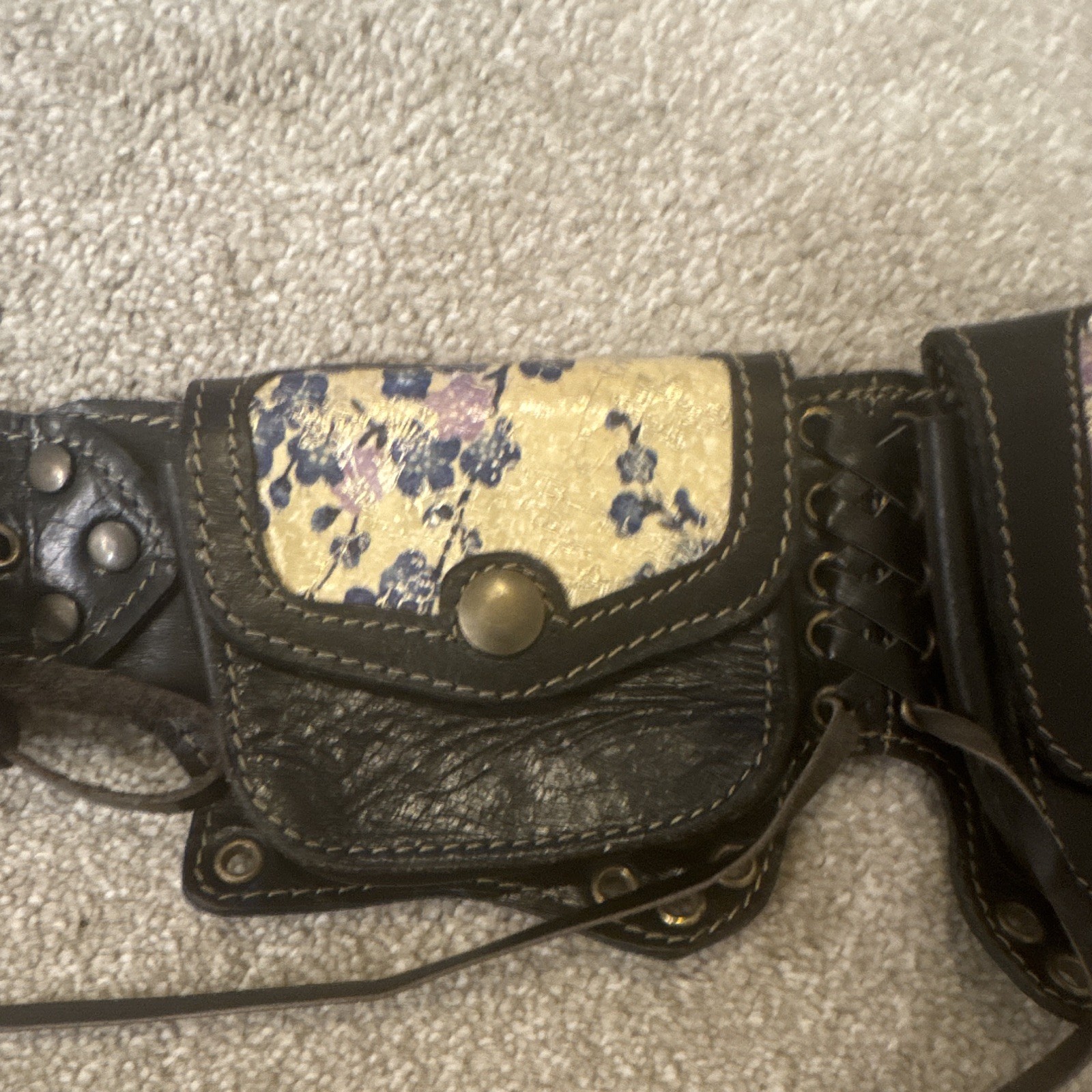 Custom Handmade Black Leather Utility Belt Multi Pouch Waist Festival Steampunk