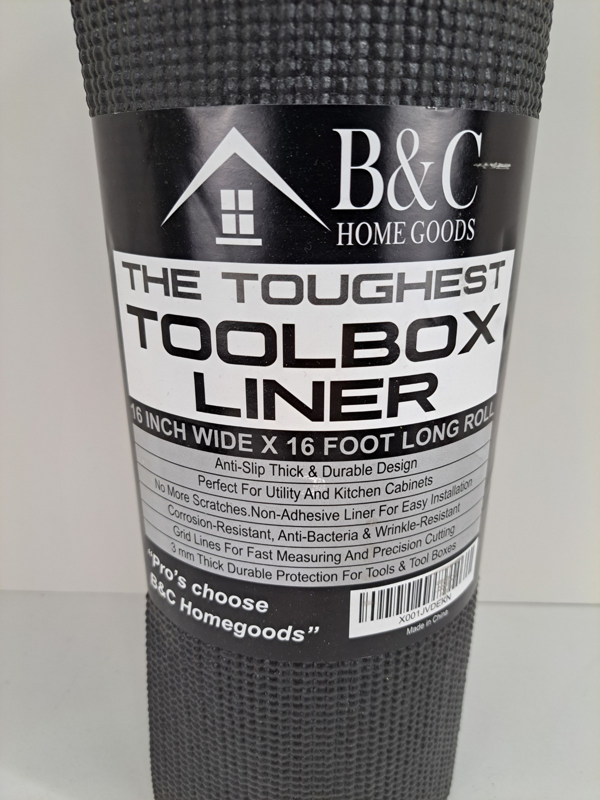 B&C Home Goods Anti-Slip Toolbox Liner – Adjustable, Protects Tools, 16″ x 16 ft