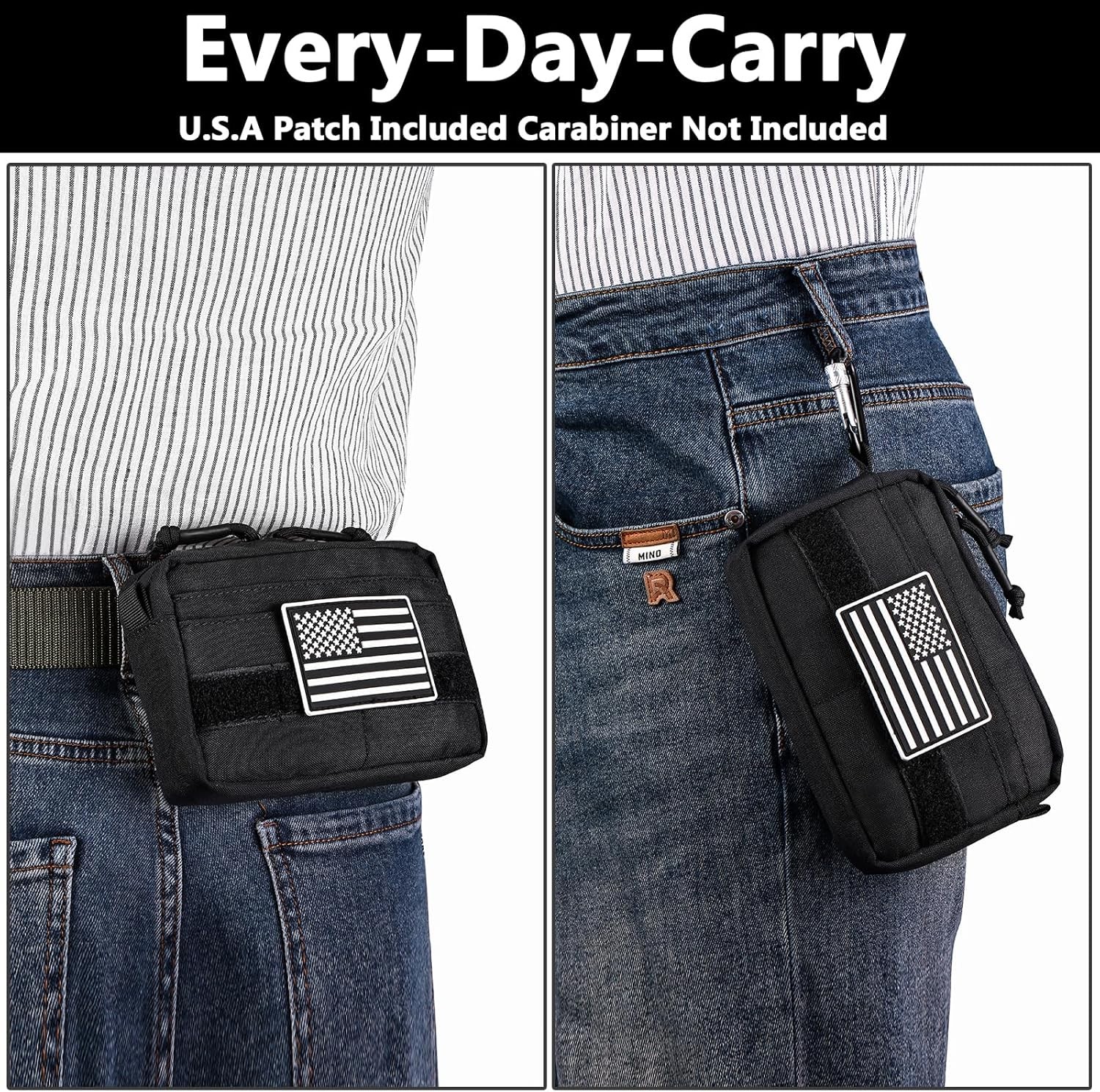 Men’s EDC Belt Pouch Organizer Phone Holder Nylon Waist Bag For 6.7 in Phone