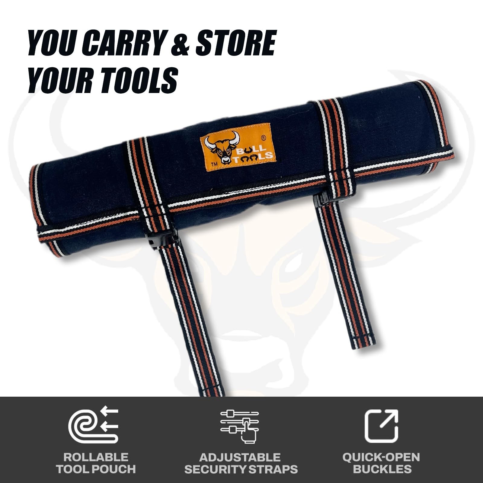 Wrench Set Tool Organizer W 26 26 Pocket with Carry Bag, Midnight Blue