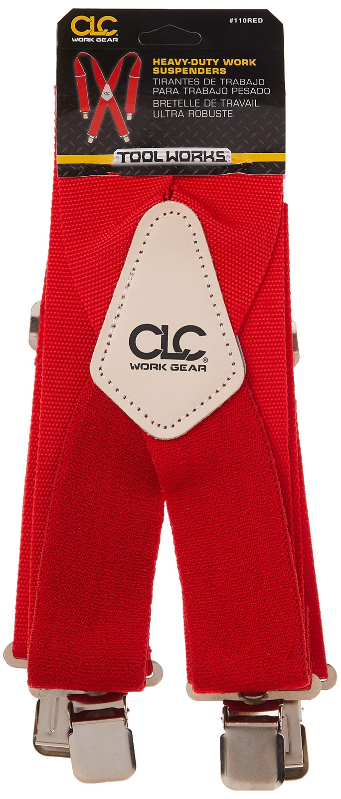 Custom Leathercraft110RED Heavy Duty Work Suspenders, Elastic Straps, One Siz…
