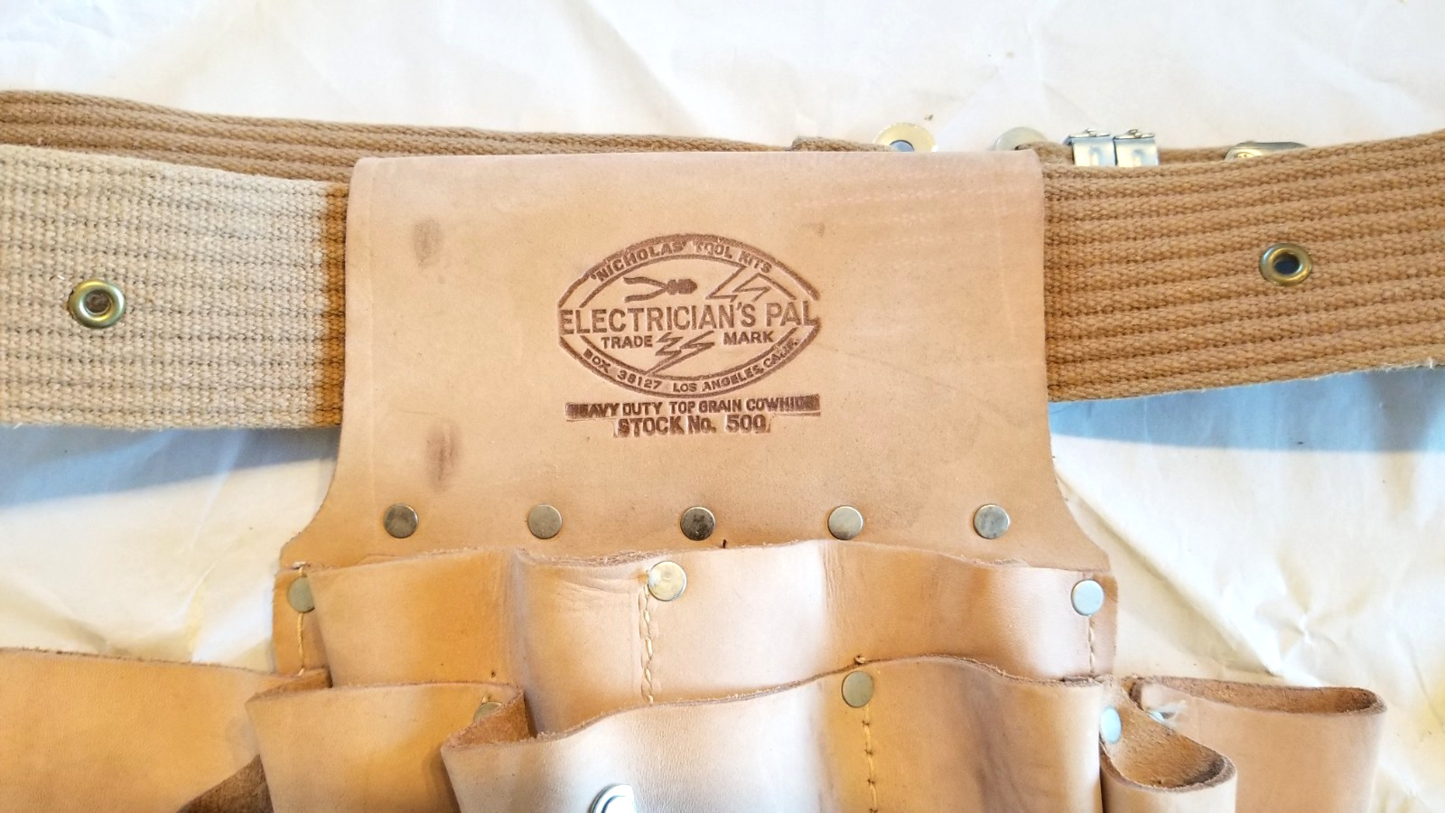 Nicholas No 500 Electrician’s Tool Pouch Belt Top Grain Cowhide Leather w/belt