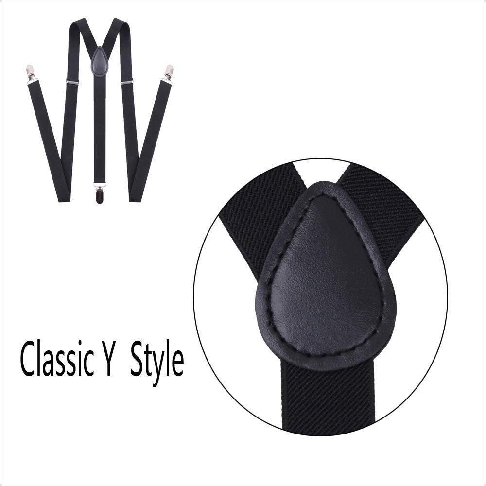 chiyu-yang Black Suspenders for Men and Women – Adjustable Tall Large,