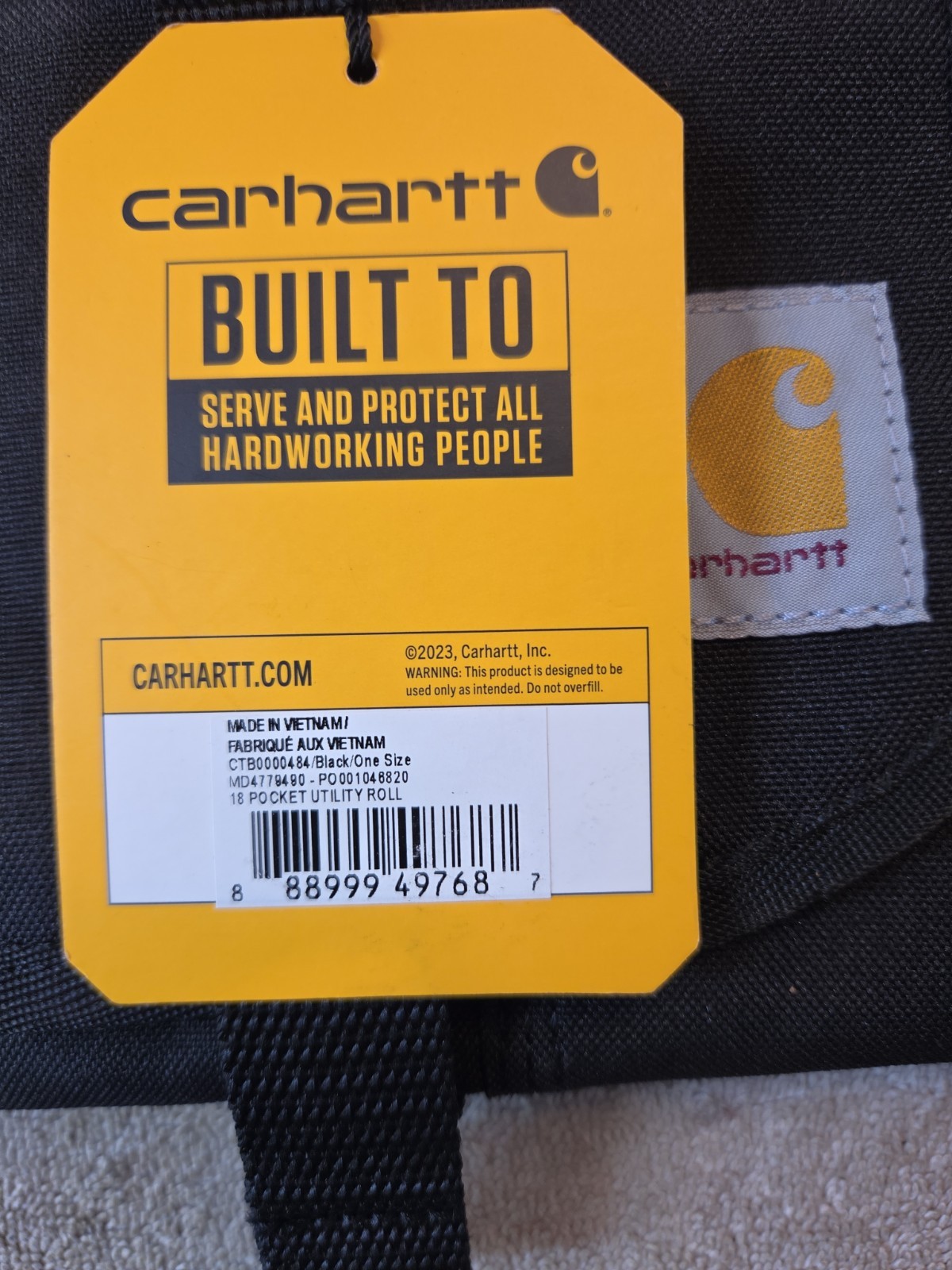 Carhartt QUARLES FREDERICKSBURG 18 Pocket Utility Organizer Rain Defender Black