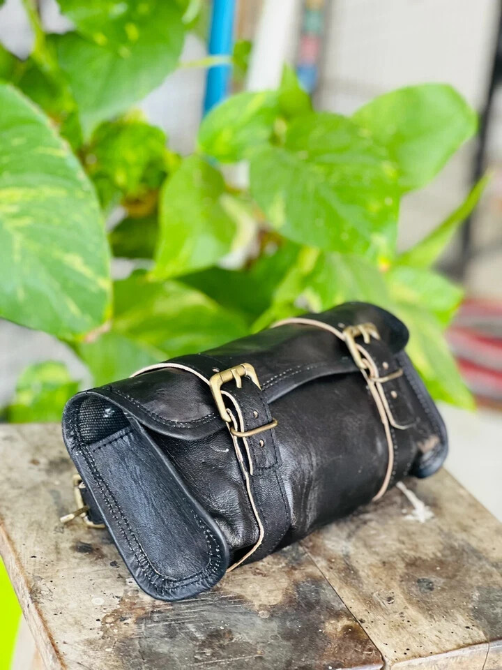 magical Goat Leather Tool Genuine Strap Bag Brown New