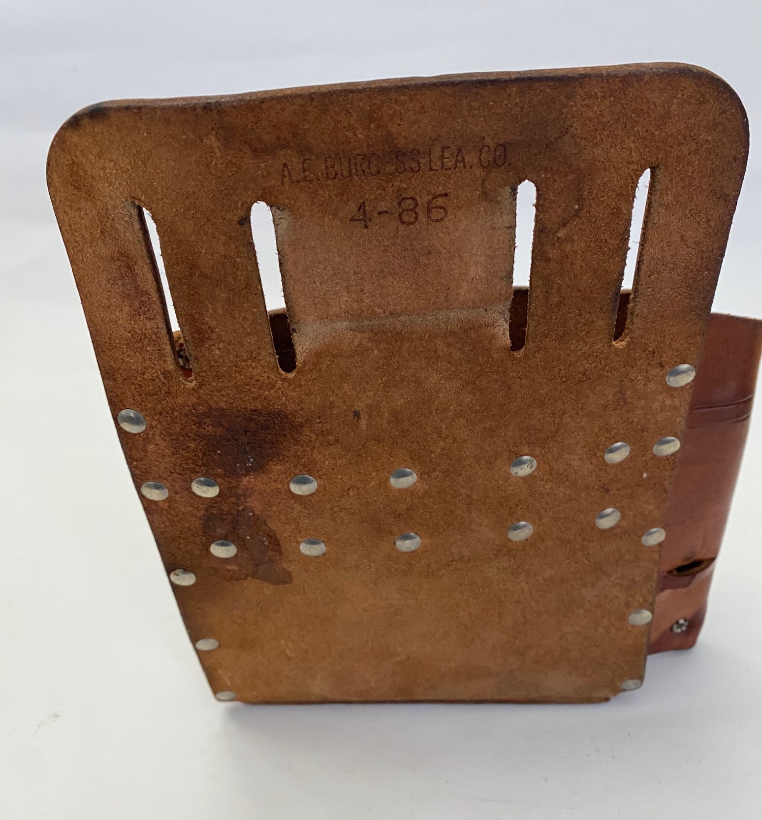 Vintage A E Burgess Co Leather 9 Pocket Electrician Pouch for Tool belt USA Made