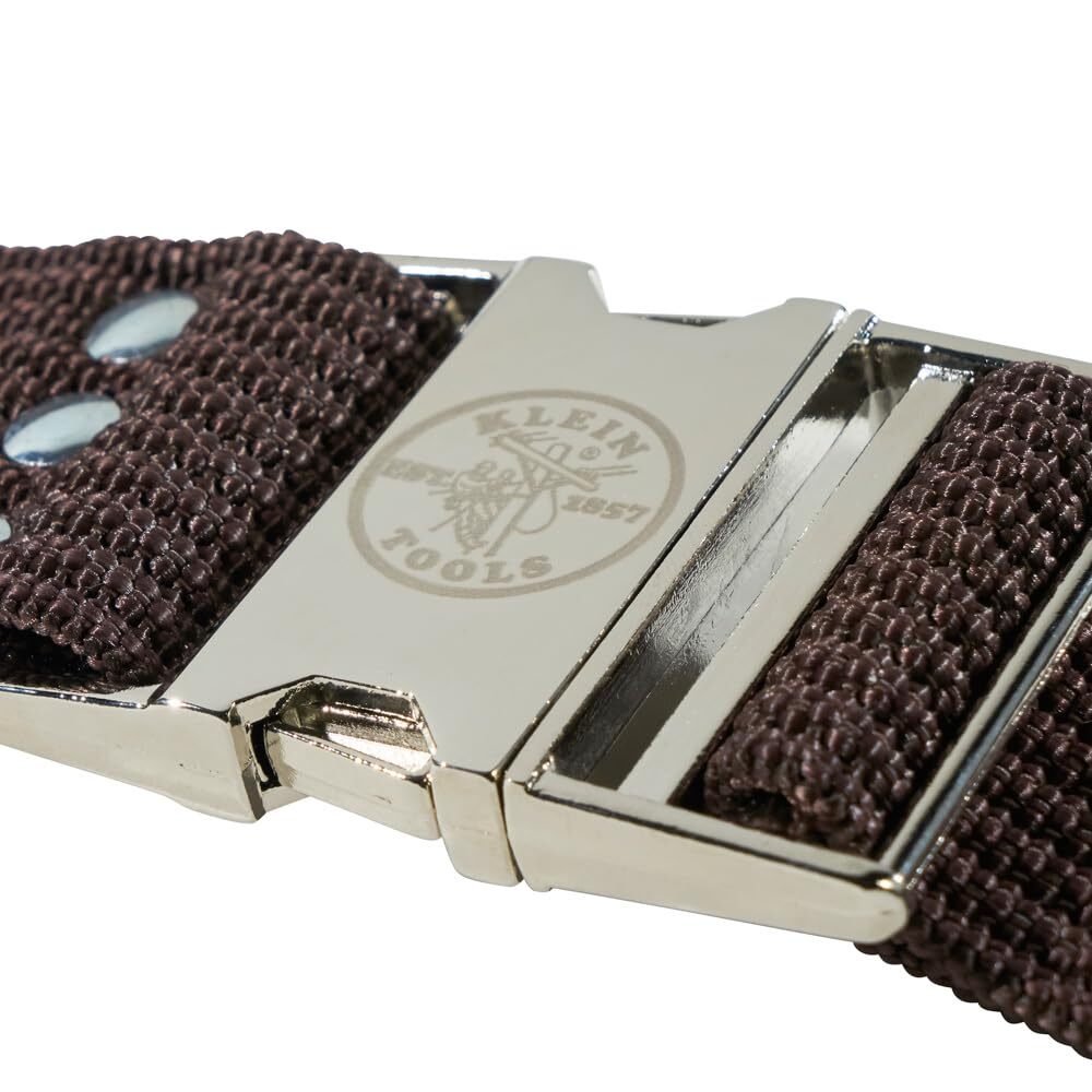 Klein Tools Adjustable Tool Belt Fits Waist Up to 48 Inches Brown Webbing