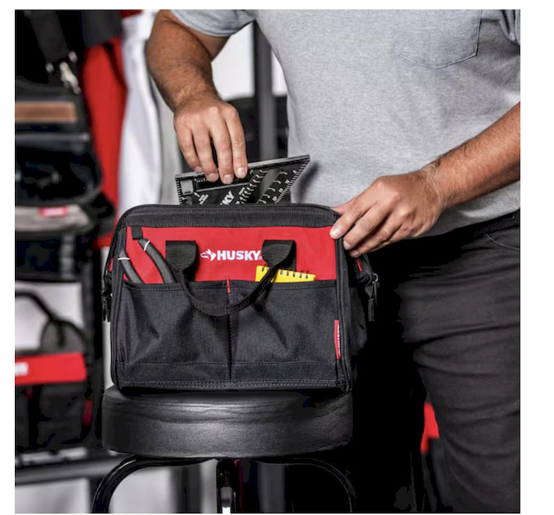 Husky 12 in 4 Pocket Zippered Tool Bag