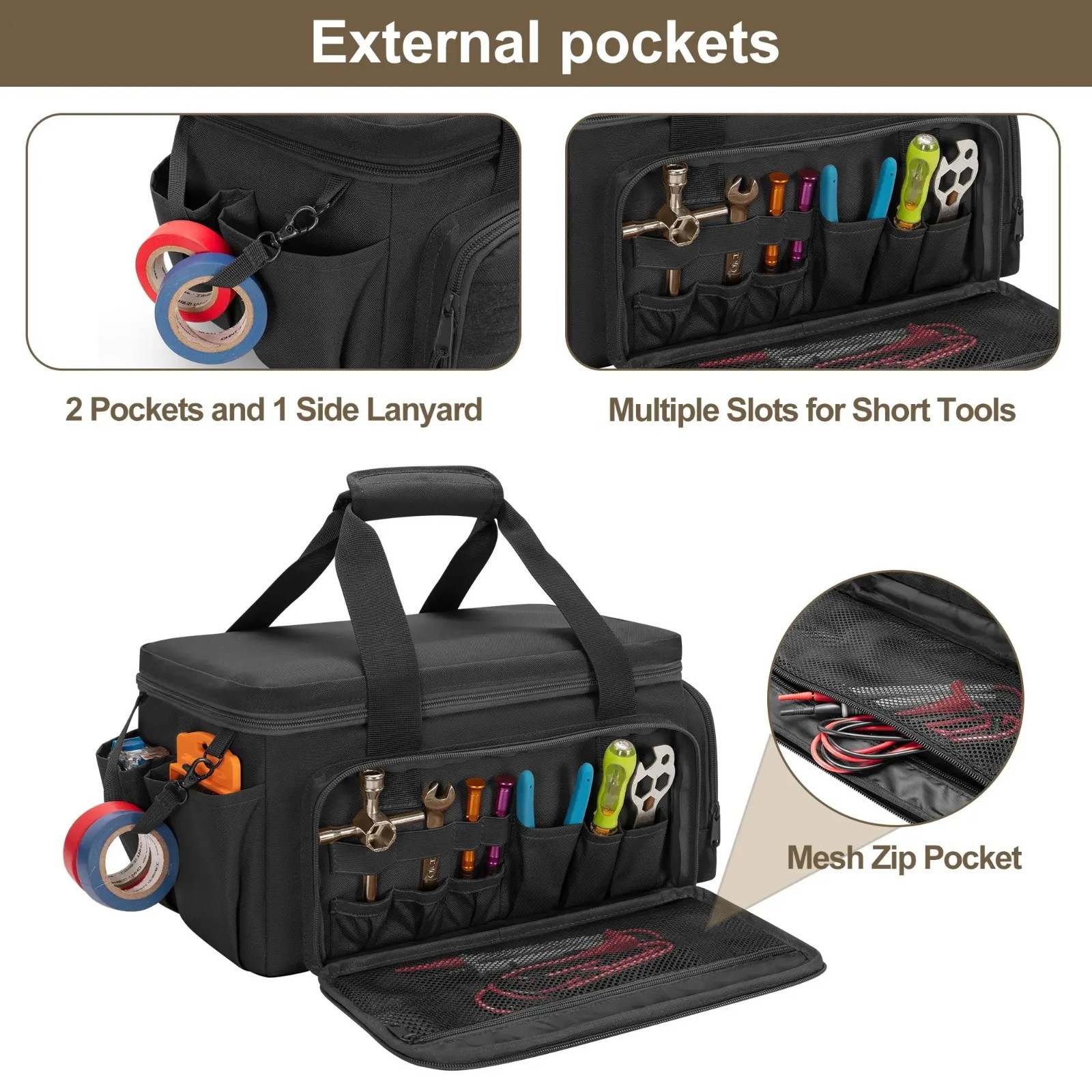 14” Heavy Duty Tactical Tool Bag Portable Organizer Storage.