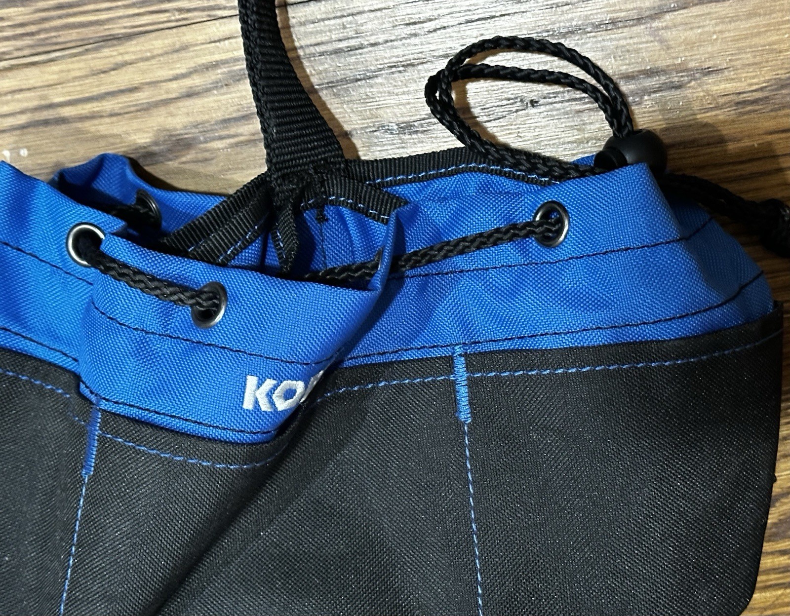 Kobalt Small Parts Bag—Black/Blue with 12 Pockets Divided Sections + Drawstring