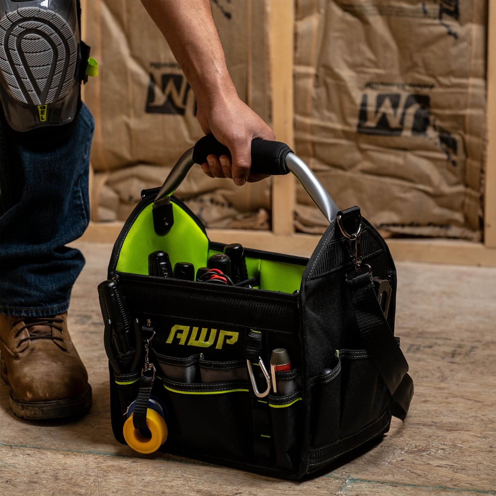 12Inch Tool Tote with Rotating Handle, WaterResistant for Easy Access