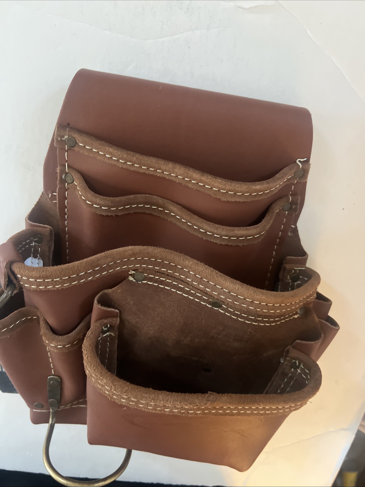 McGuire-Nicholas Leather Tool & Nail Pouch – Oil Tanned Brown – Rivet Reinforced