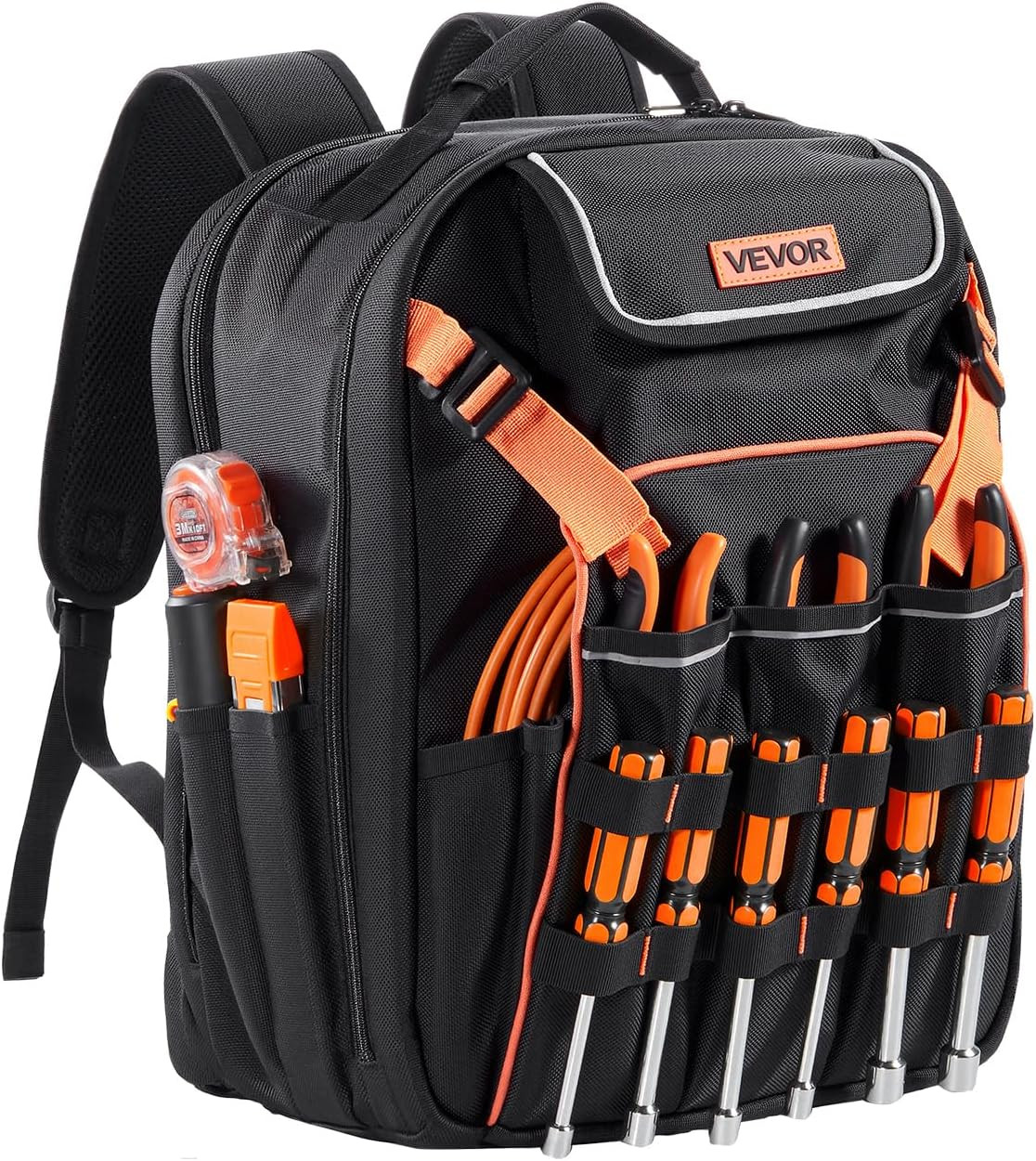 Tool Backpack, 45 Pockets, Heavy-Duty Tools Storage Organizer Work Bags Backpack
