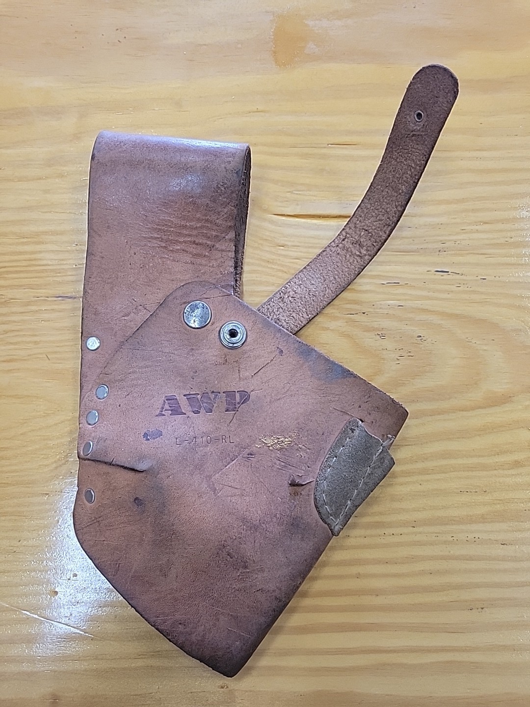 AWP L-410-RL Saddle Leather Tool Belt Cordless Drill Holster Pouch Construction