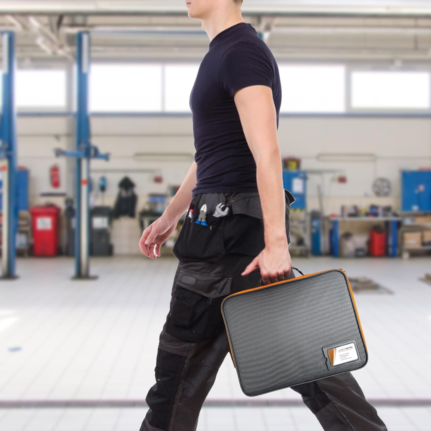 Impact-Resistant Tool Battery Case with Waterproof Design and Removable Dividers
