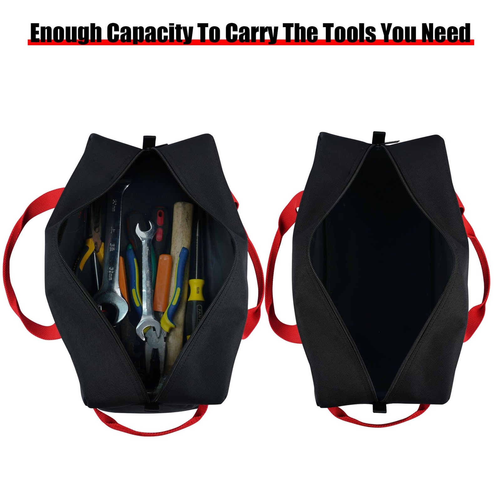 MELOTOUGH 16 Inch Tool Bag Canvas Tote Bags A-16 (1pack), Black