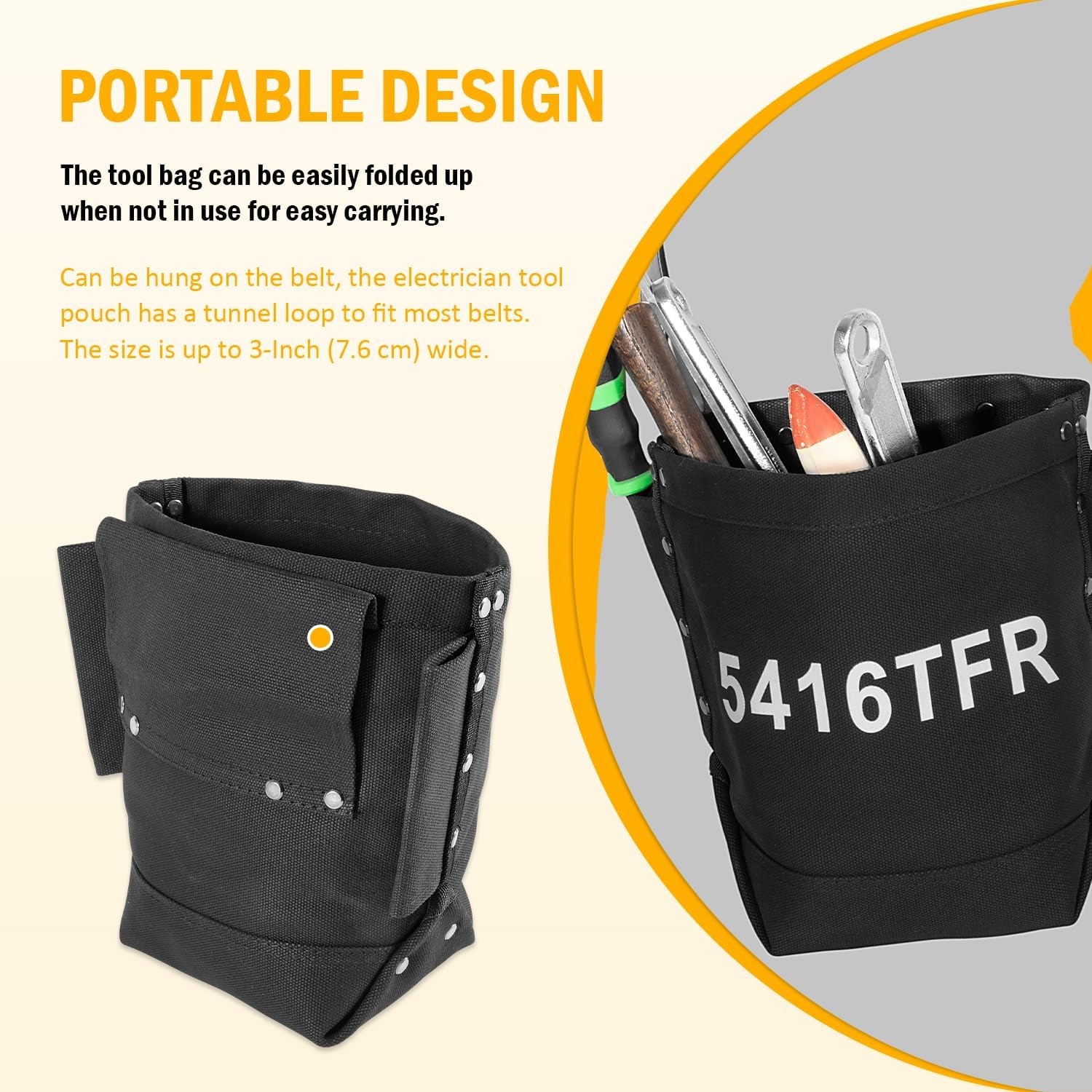 5416 Tools Bag Flame Resistant Canvas Bolt Bag with Double Reinforced Bottom