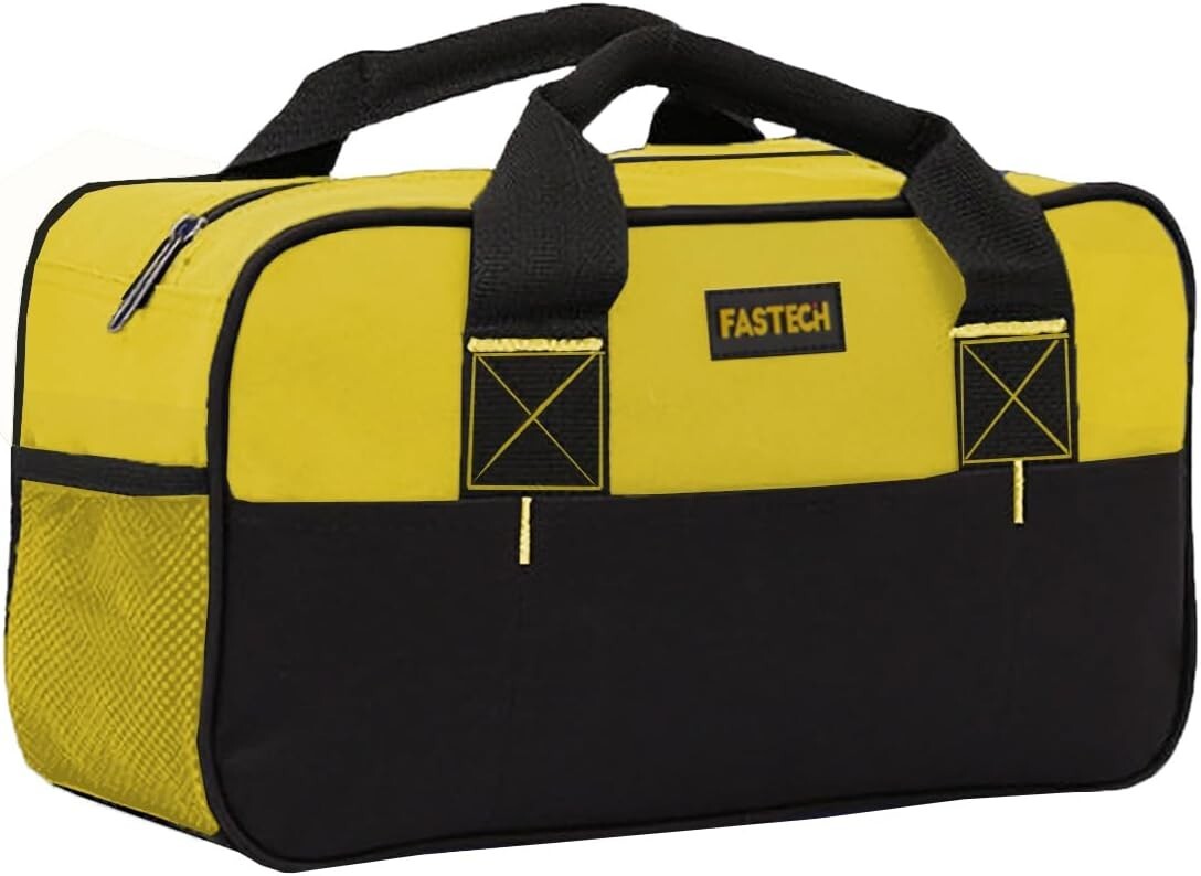 14Inch Small Tool Bag for Men, Large Capacity Wide Mouth Tool Bag, Canvas Tool