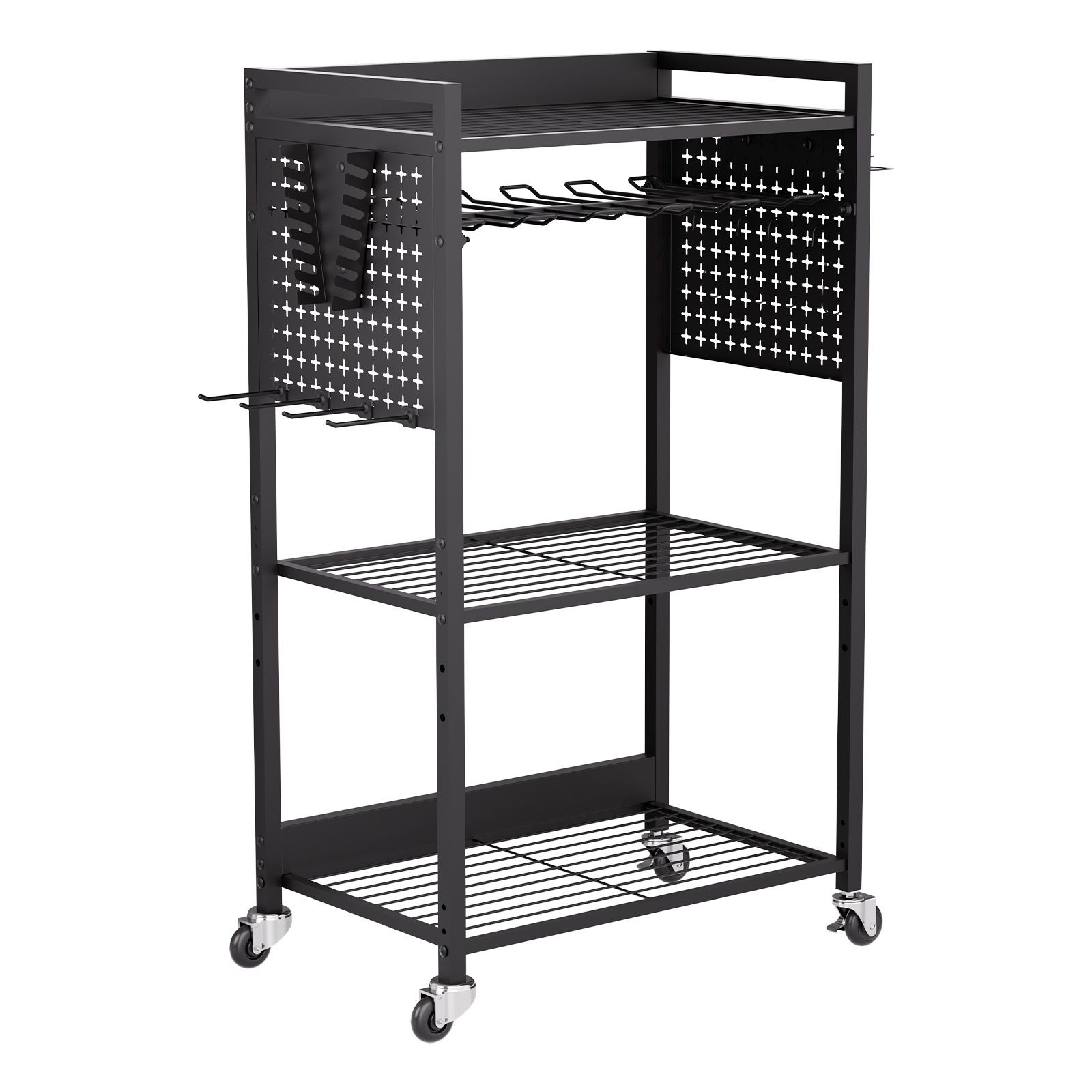 4 – Tier Rolling Tool Cart, 150 lbs Capacity, Heavy Duty Garage Storage Rack