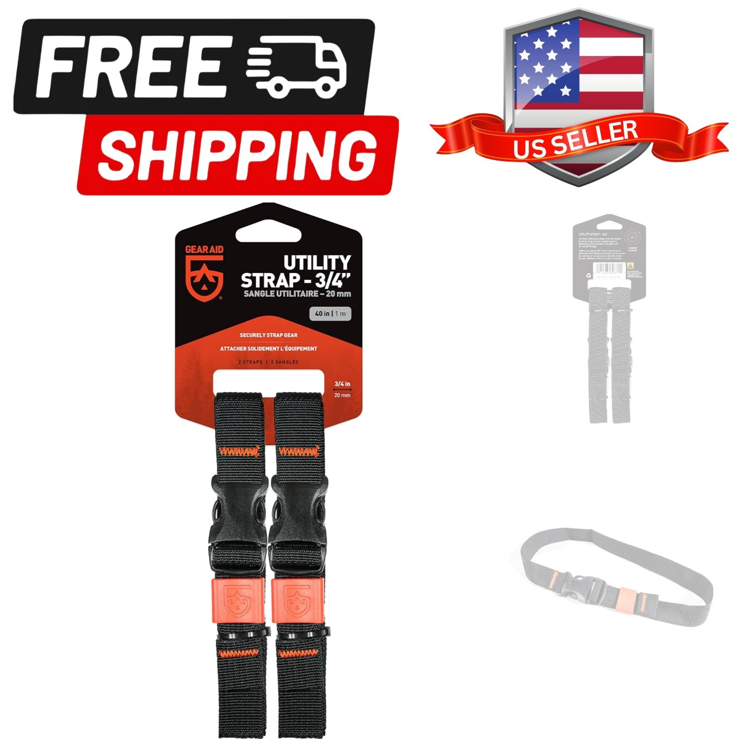 Utility Straps with Side-Release Buckle, Secure and Compress Camping, Biking,…