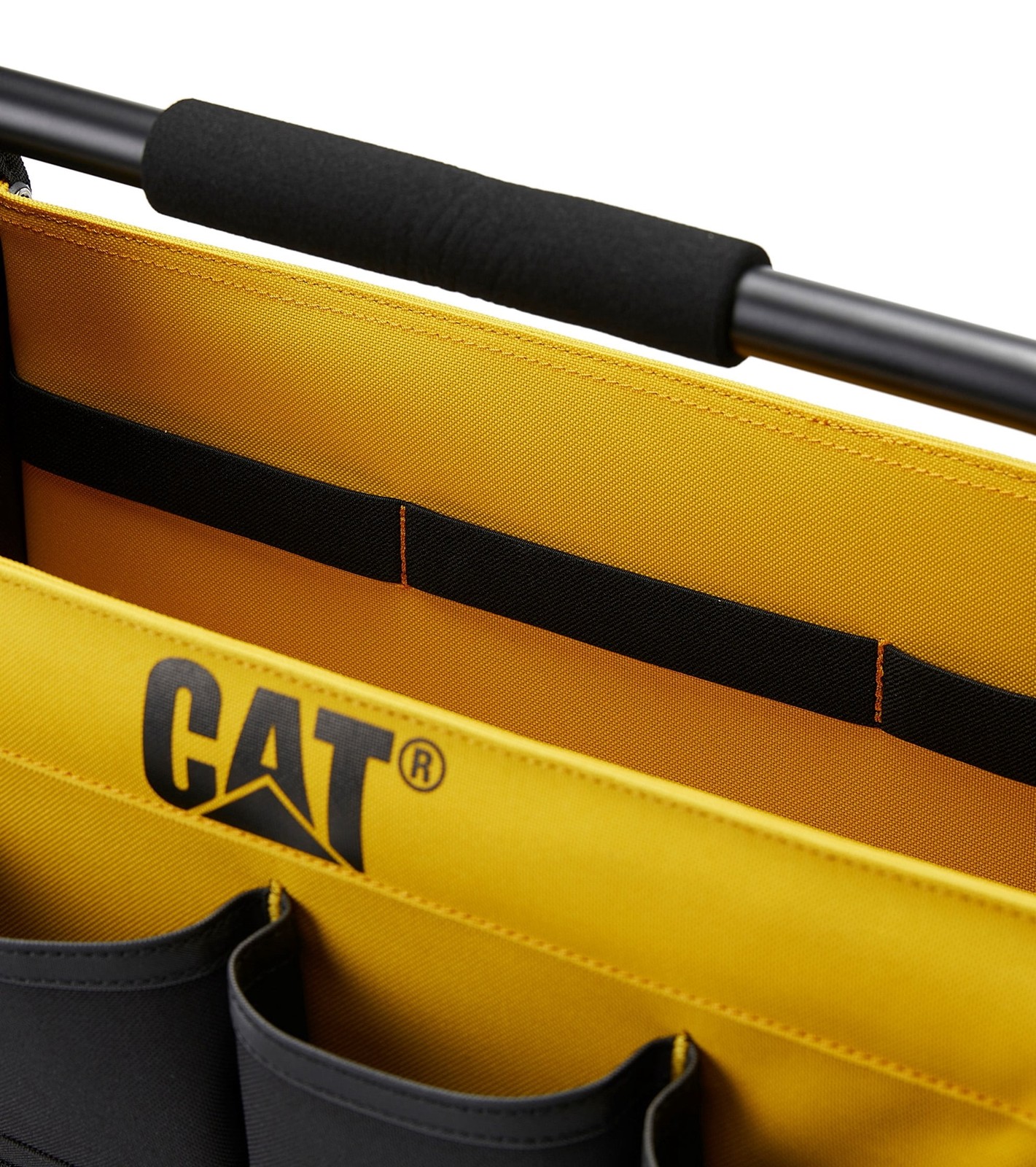 CAT Tool storage, 17 in., 14 pockets, 600-D Polyester, Open tote