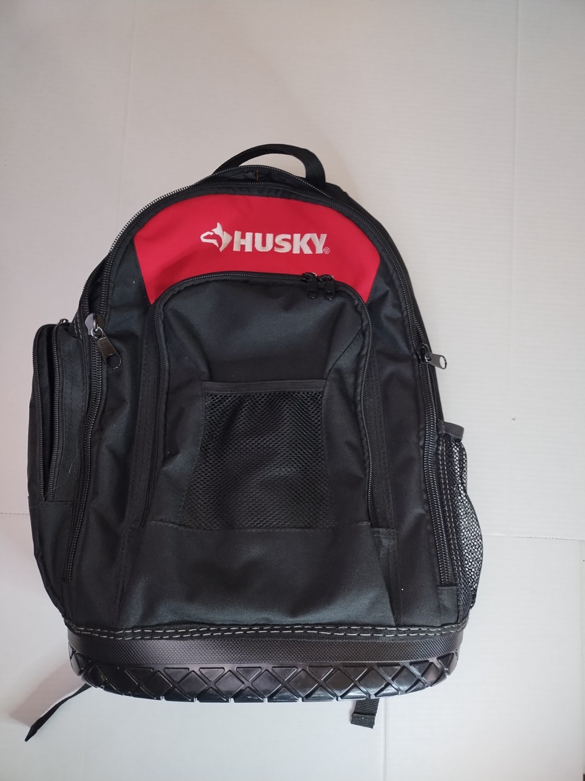 Husky 16 in. Pro Tool Backpack Heavy Duty Rubber Bottom Storage Bag