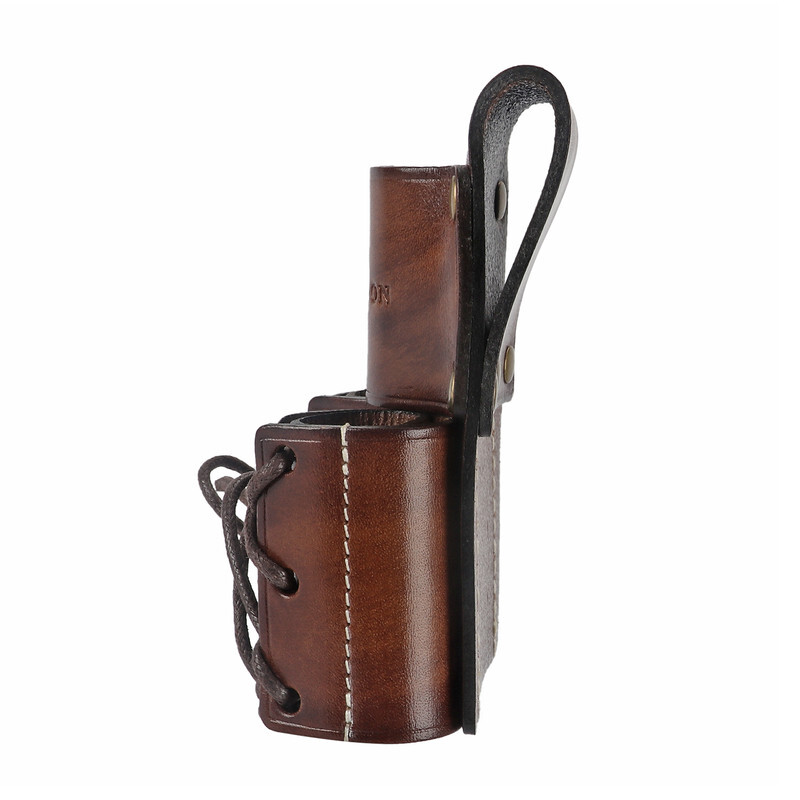 TOURBON Leather Spud Wrench Tool Iron Double Worker Bull Pin Holder Belt Pouch