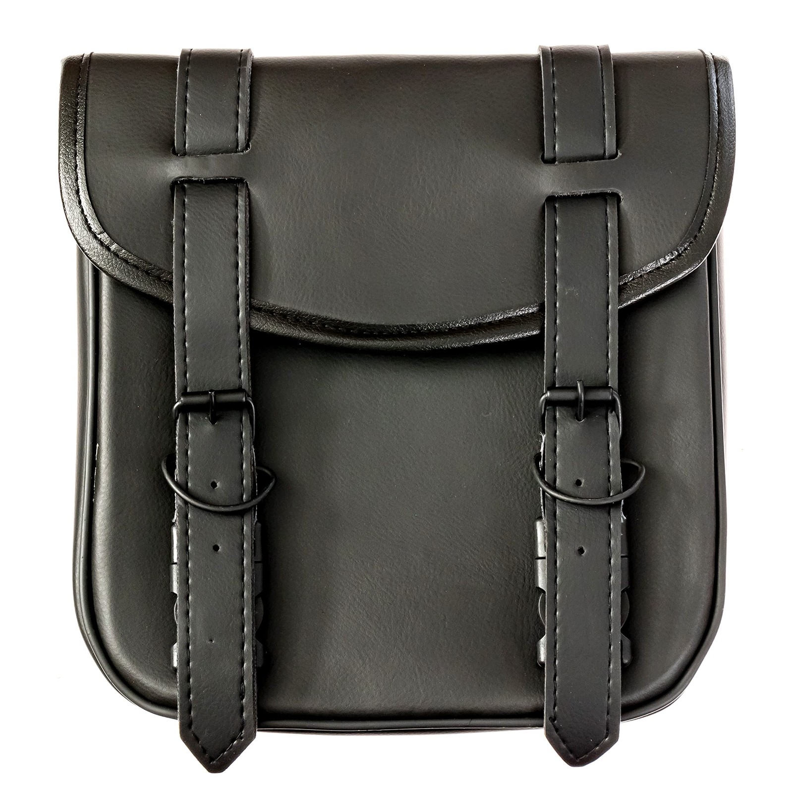 Motorcycle Sissy Bar Black Synthetic Leather Bag 3 Point Heavy Duty Mounts with