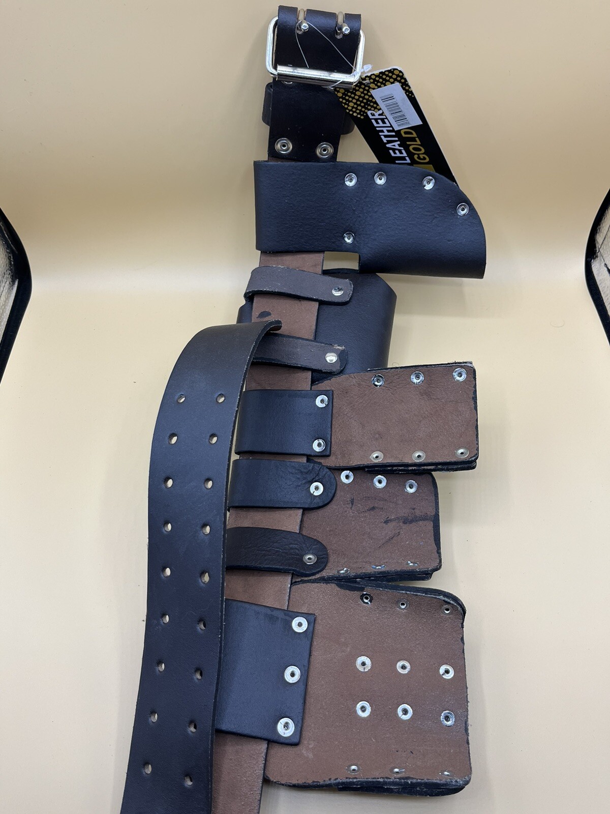 Leather Gold Scaffolding Belt 6pc. Unused