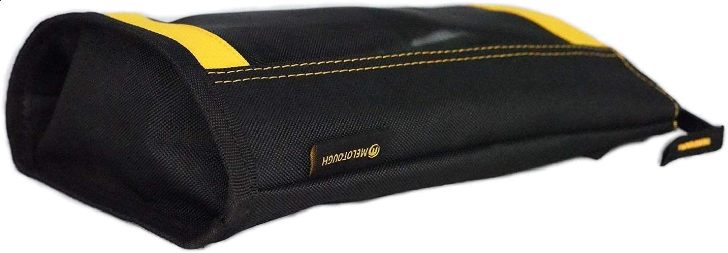 Durable Zipper Tool Pouch Yellow Mesh Pocket Hardware Organizer Stand-Up Design