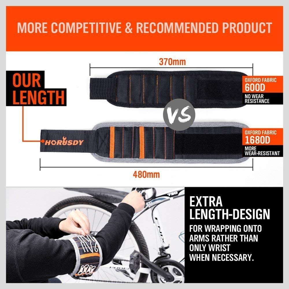 HORUSDY Magnetic Wristband, Stocking Stuffers, Gifts for Men, Premium Tool Belt