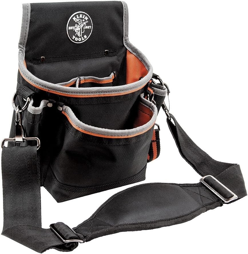 Klein Tradesman Pro 15-Pocket Tool Pouch with Padded Strap & Reinforced Bottom