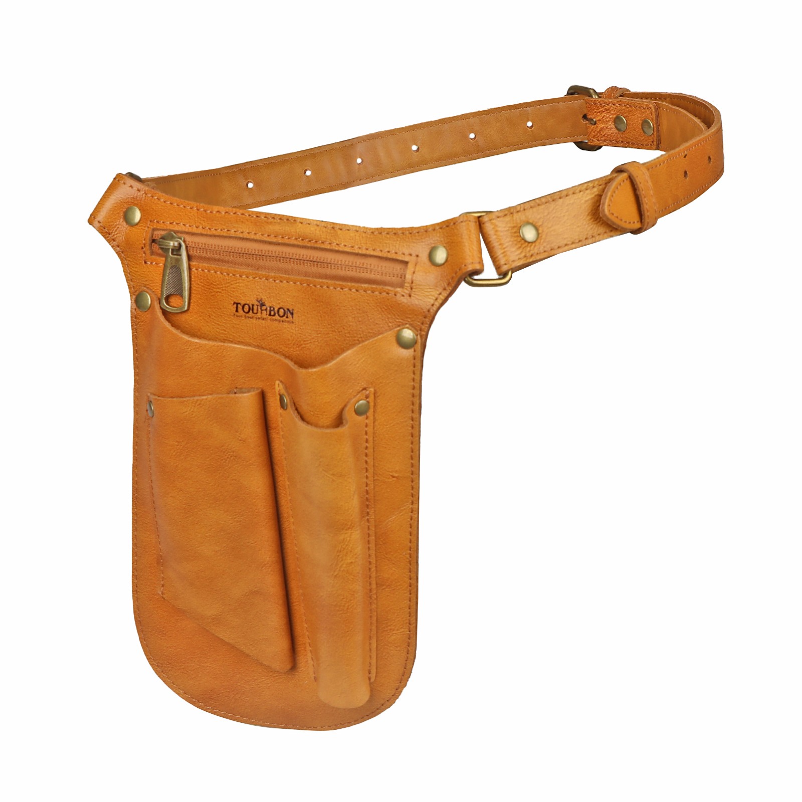 TOURBON Leather Gardening Tools Belt Florist Holder Bag Utility Pouch Phone Case