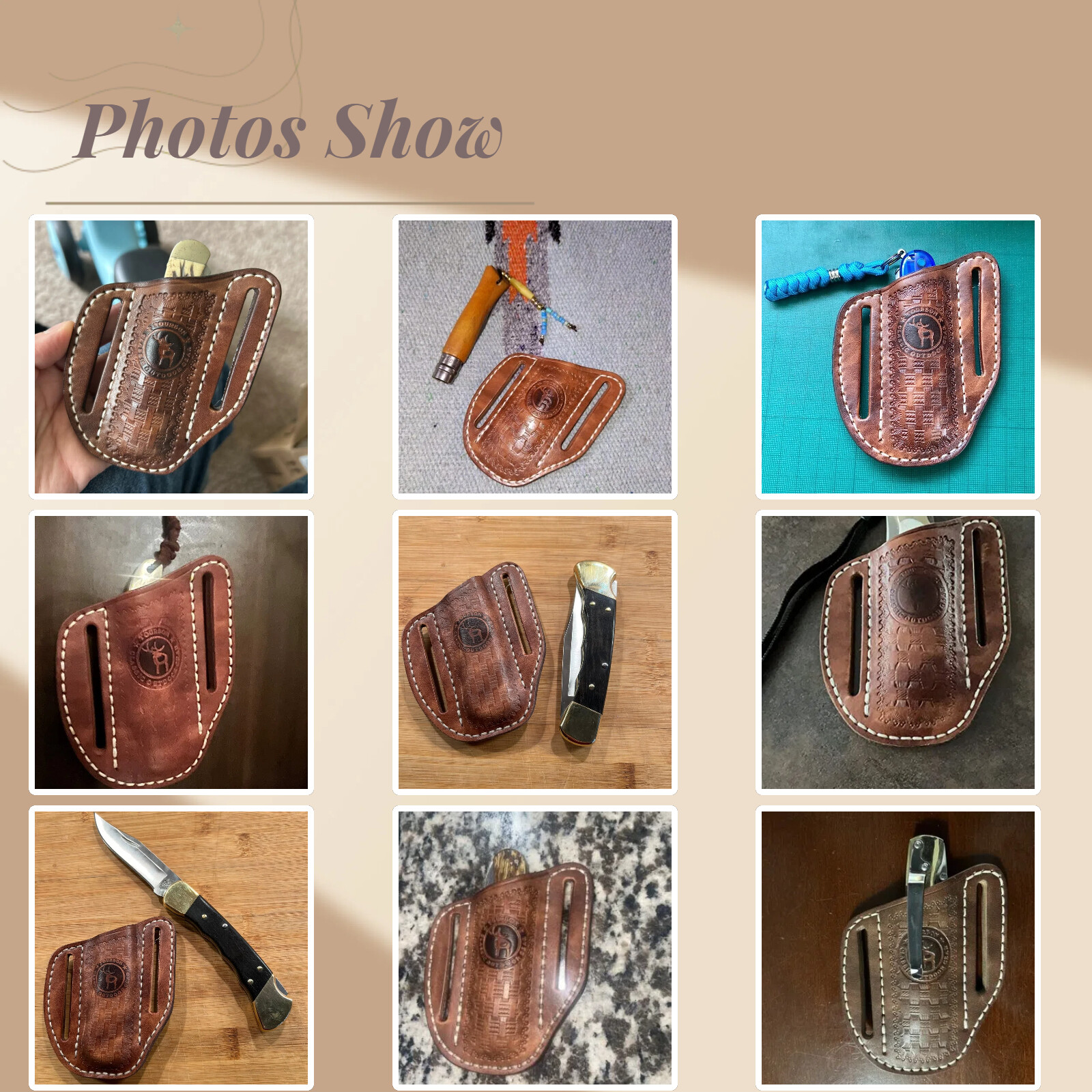 Leather Knife Sheath Belt Carry Pouch EDC Folding Pliers Tools Pocket