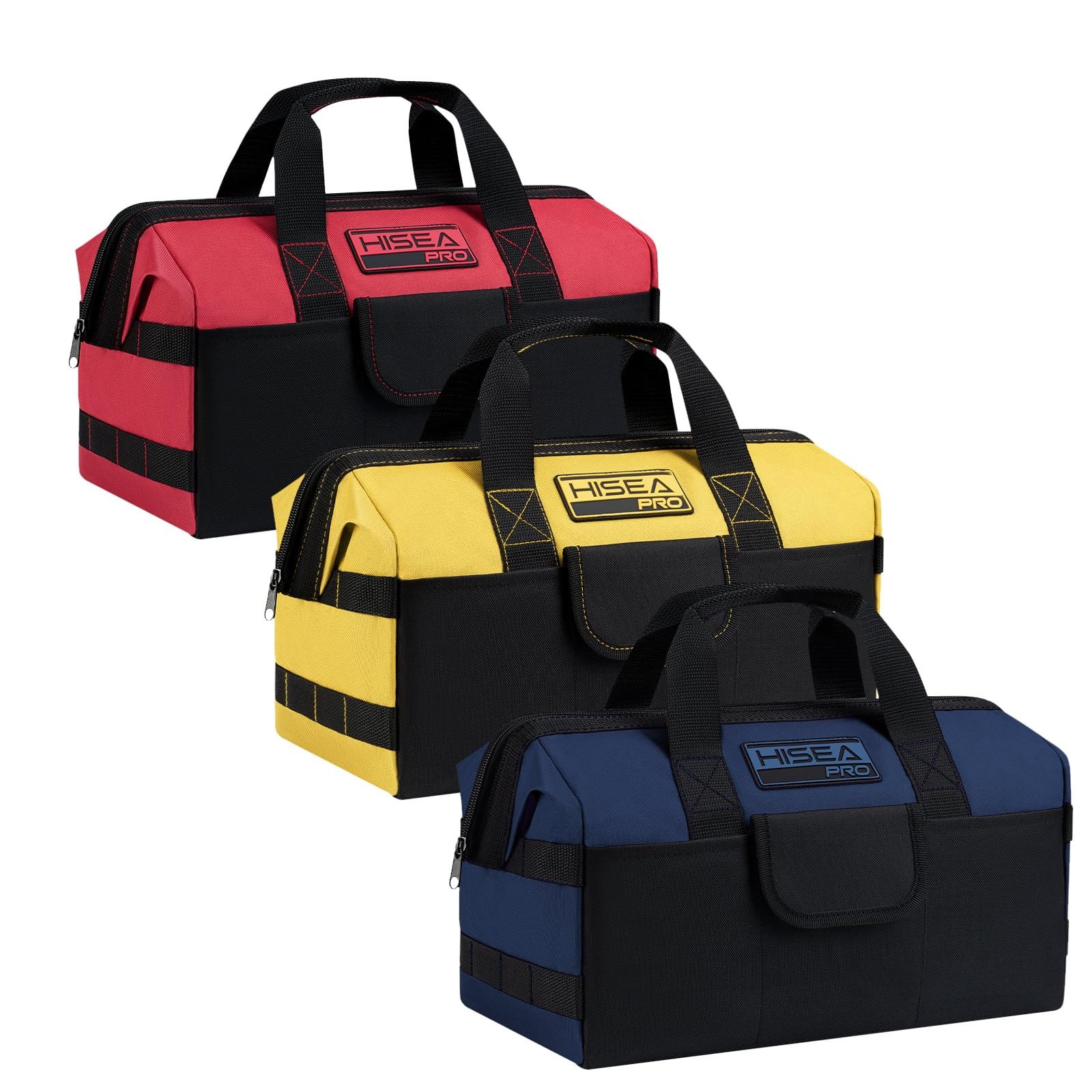 3 Pack Heavy Duty Tool Bag with Storage Pockets, 16-Inch Tools Organizer Tote wi