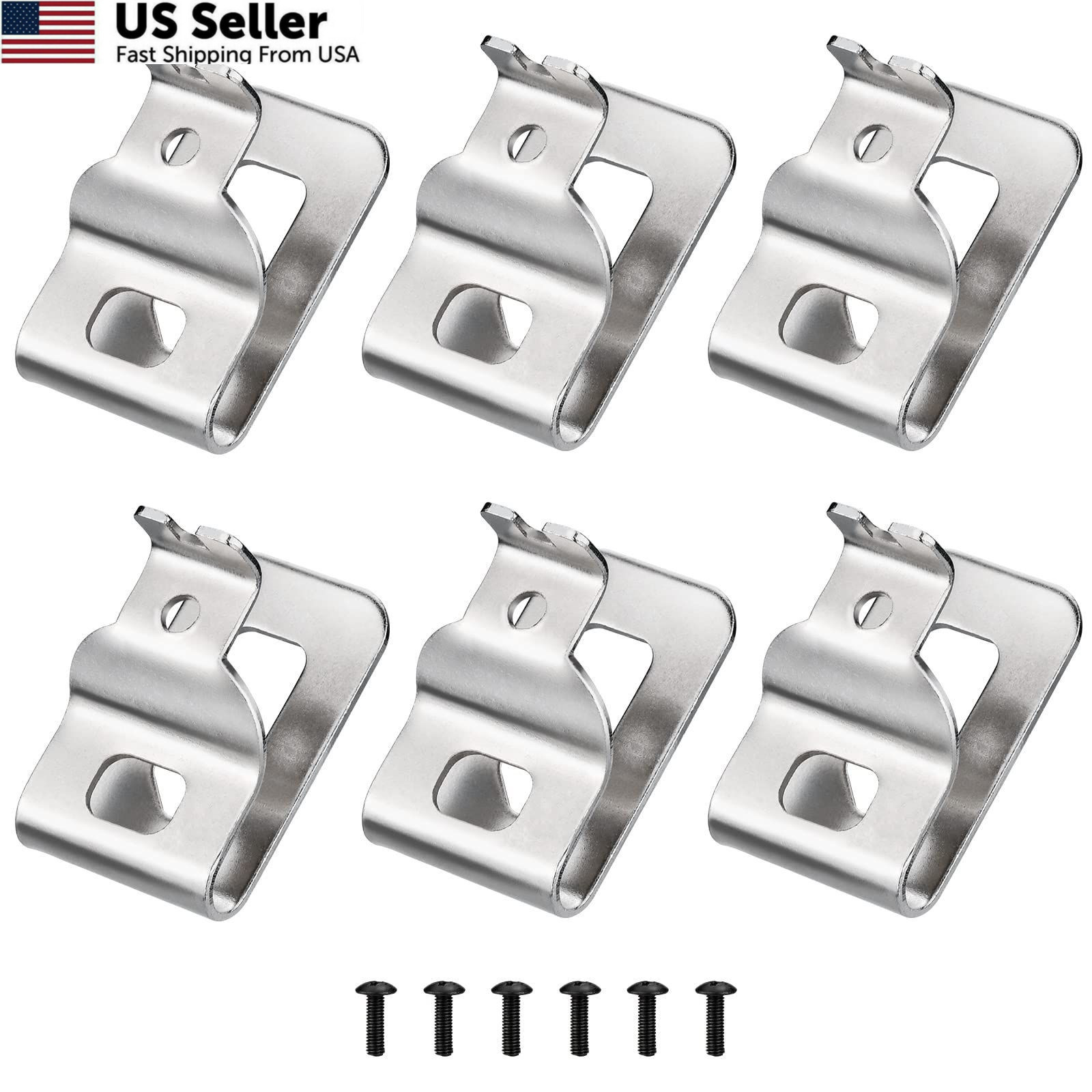 Belt Clips for Dewalt, 6pcs 304 Stainless Steel Drill Tool with Silver