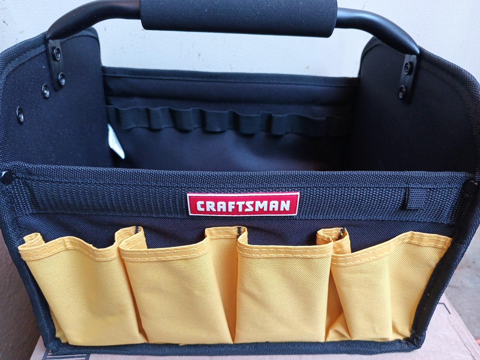Craftsman Tool Tote Black with yellow Pockets (rare)