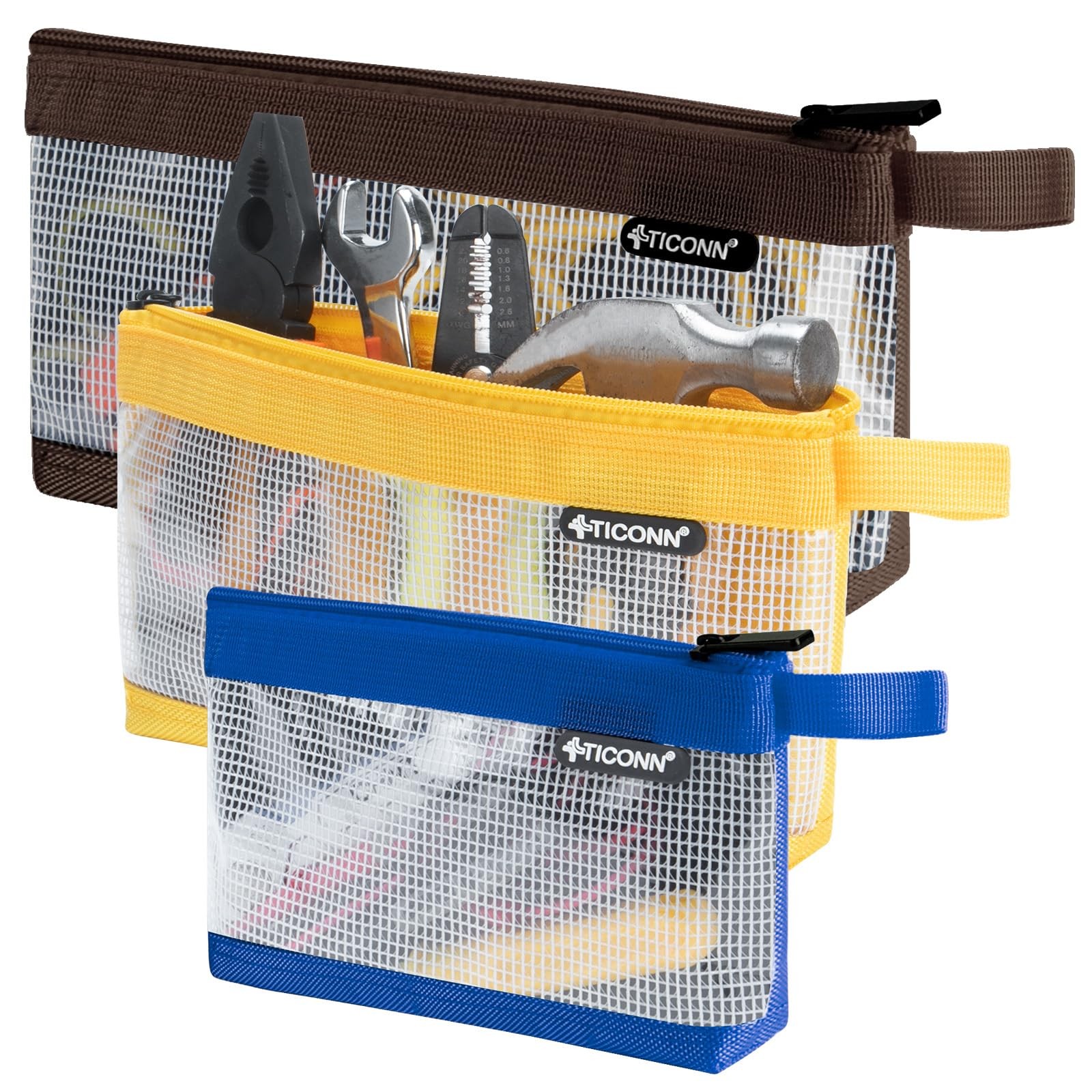 Tool Pouch, 1680D Oxford Small Tool Bag, Tool Pouches with Zipper, Clear Util…