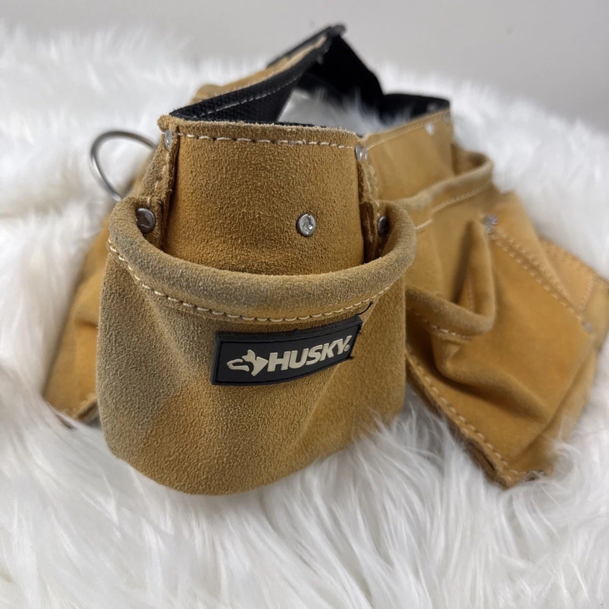 Husky Suede Leather Tool Belt Tool Pouch Work Utility Carpenter Nail Bag