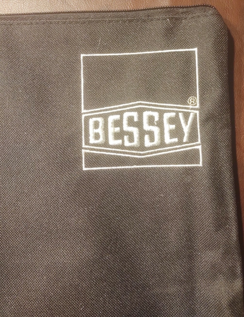 BESSEY TPL Tool Pouch 11x21in Zippered Canvas Storage Bag NEW w/Tag Black Large