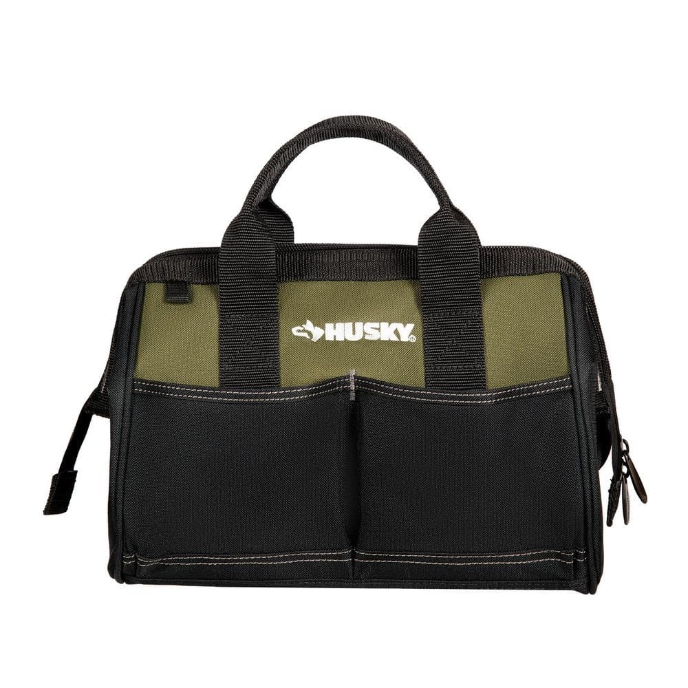 Husky Army Green 12 in. Tool Bag