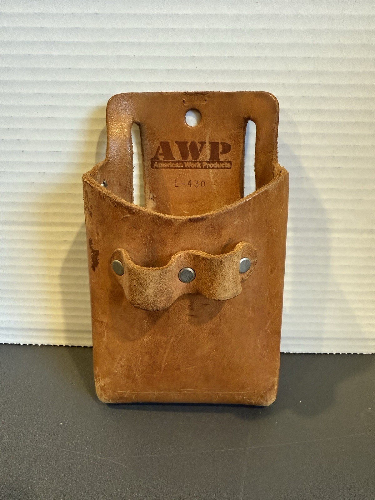 AWP American Work Products L-430 Leather Tool Pouch Used Made In Mexico See Pics