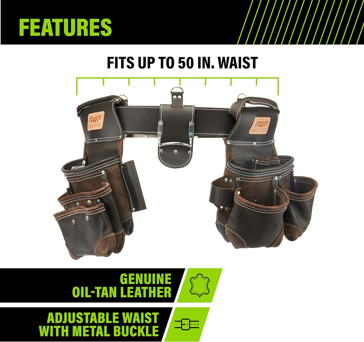 Tool Belt Tool Rig, Durable Premium Utility Belt Organizer for Men & Women, Util
