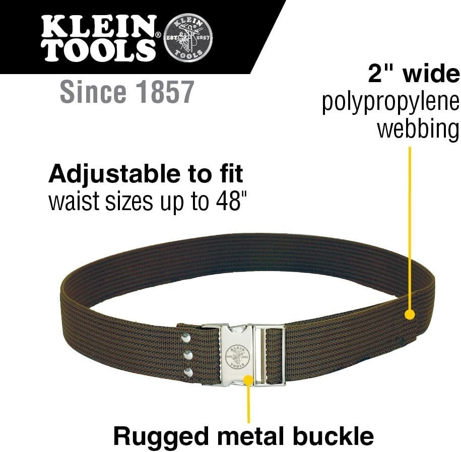 Rugged Klein Tools 2-Inch Electrician Tool Belt – Adjustable for 48-Inch Waists