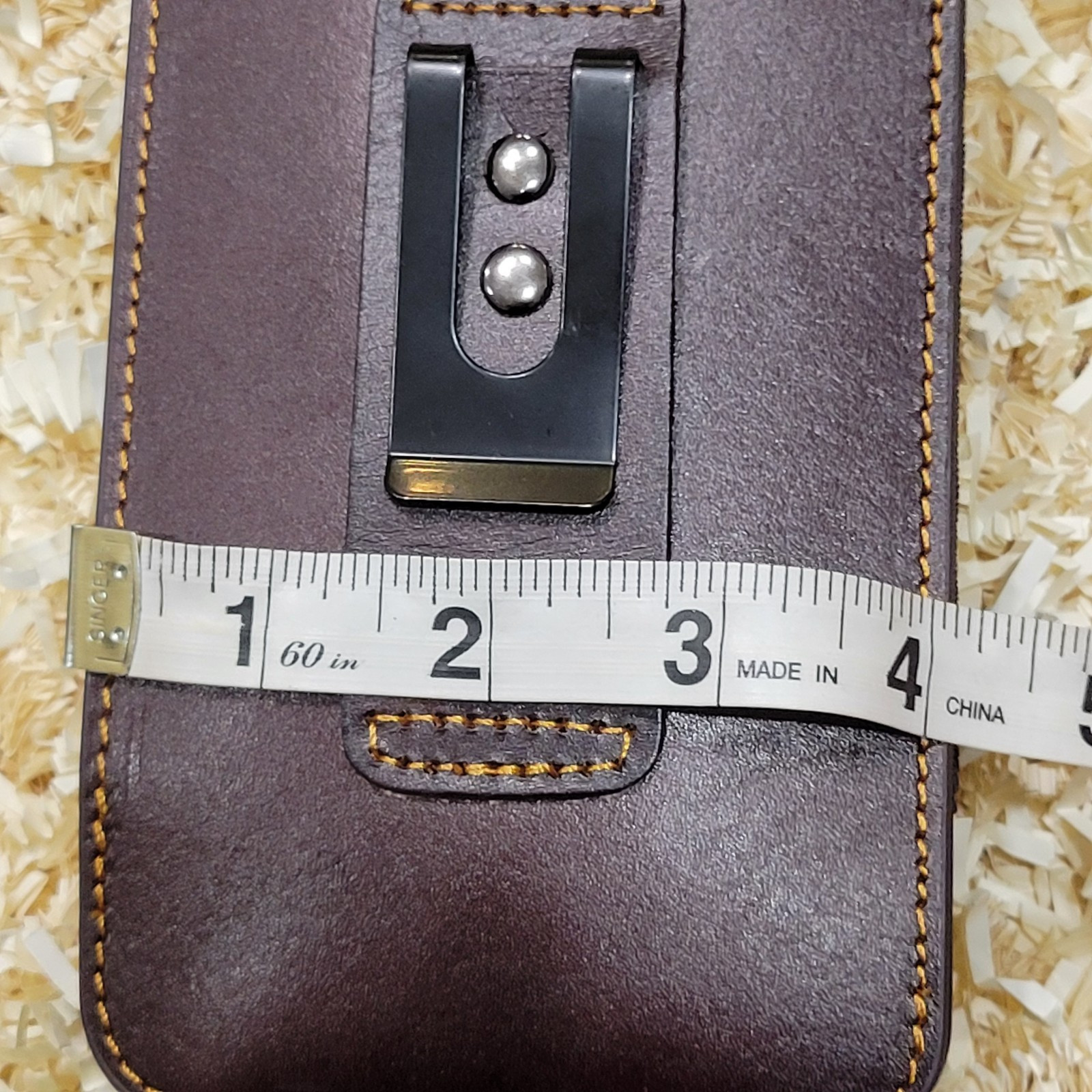 Longhorn Leather Phone Holstor With Knife Sheath & Belt Clip Sz LARGE 7×4″
