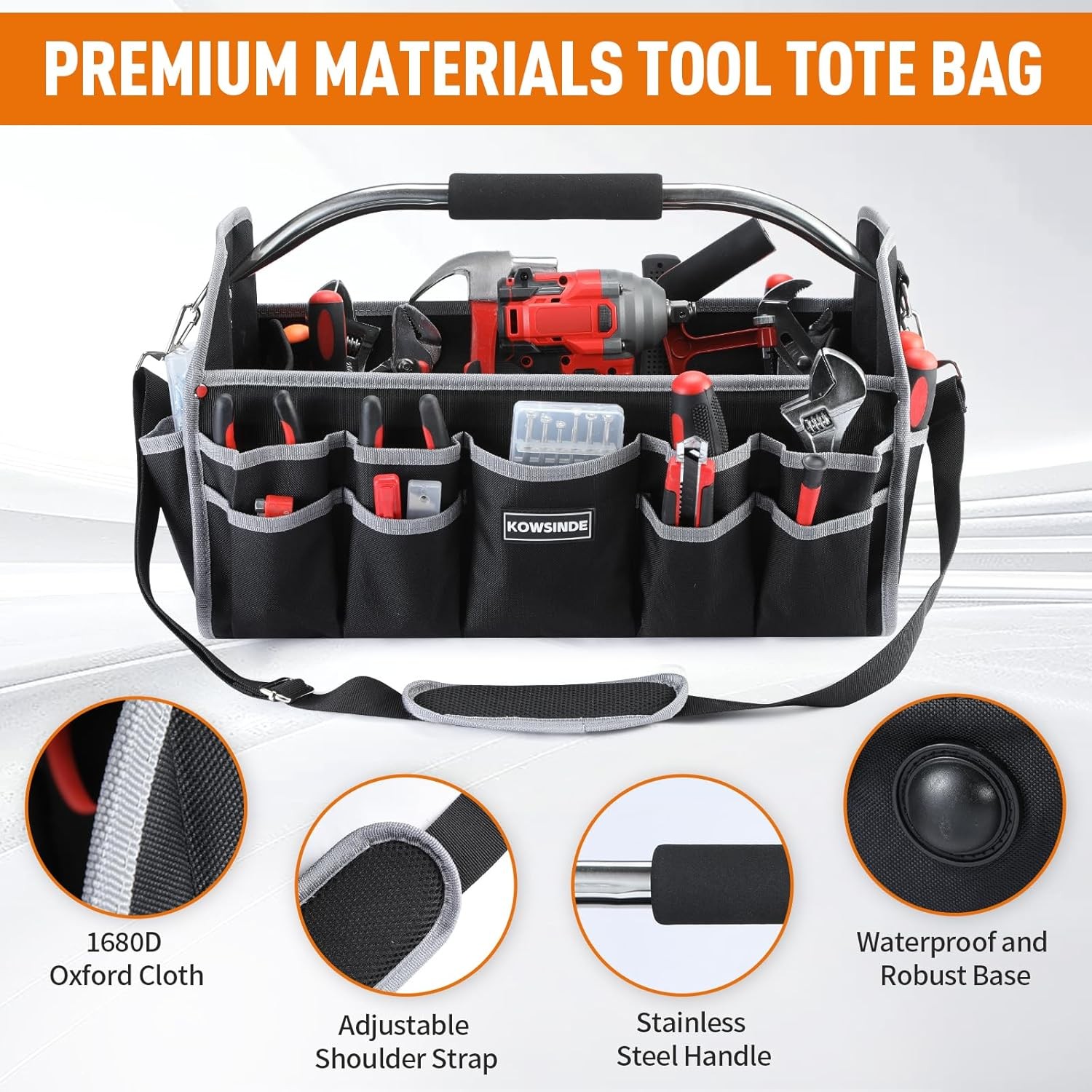 18 Inch Tool Bag, Electrician Tool Bag, Open Top Tool Bags