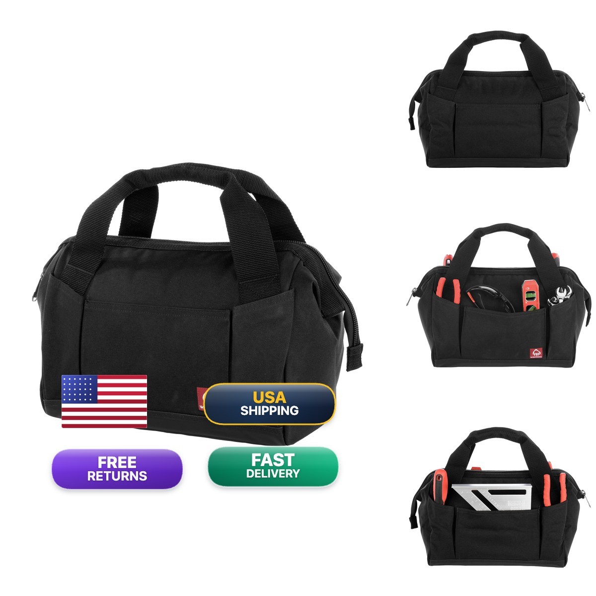 Wolverine Tool Bag Utility Nailhead Nylon Adjustable Straps And Versatile