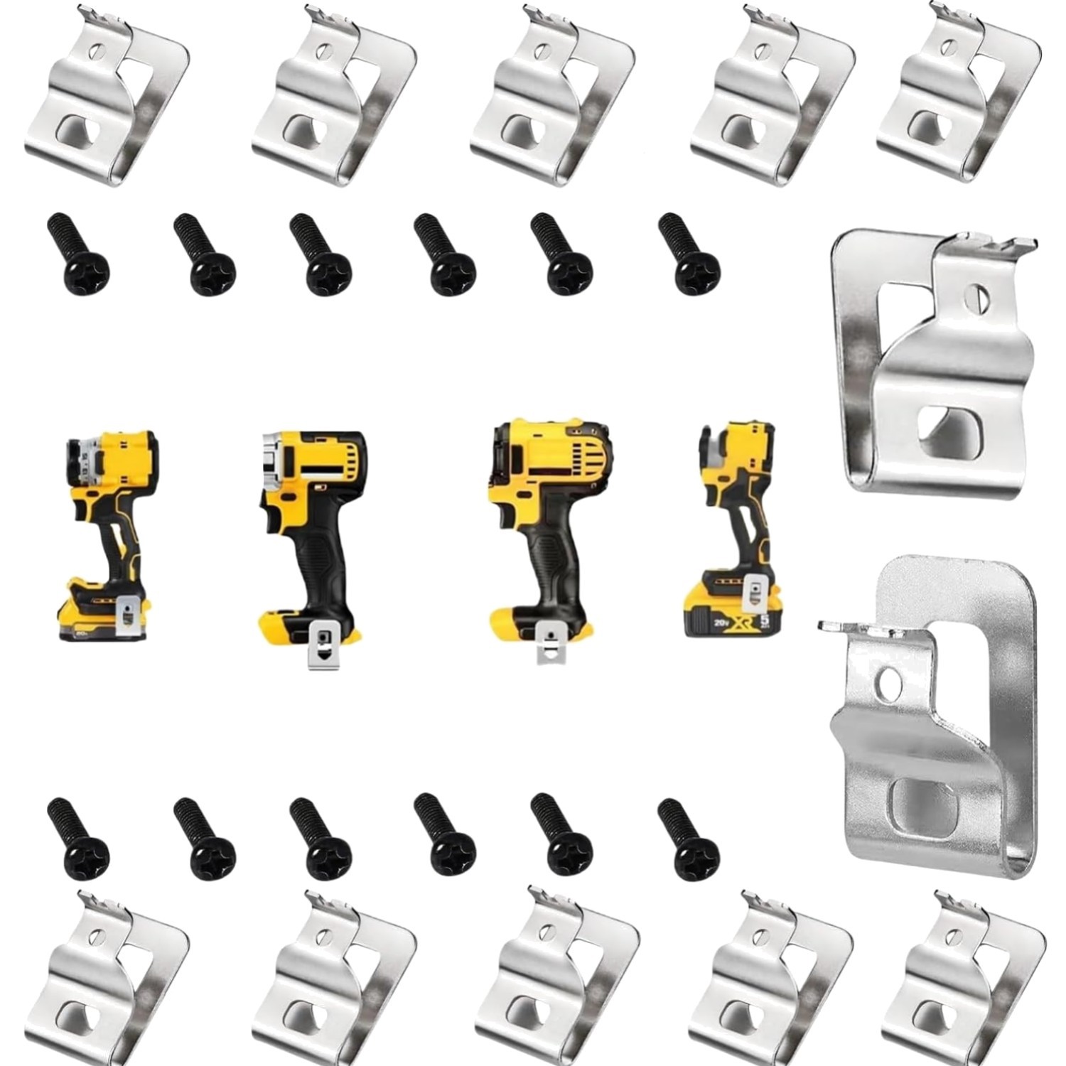 12-Pack Stainless Steel Belt Clips for DeWalt 20V Tools – Easy Installation