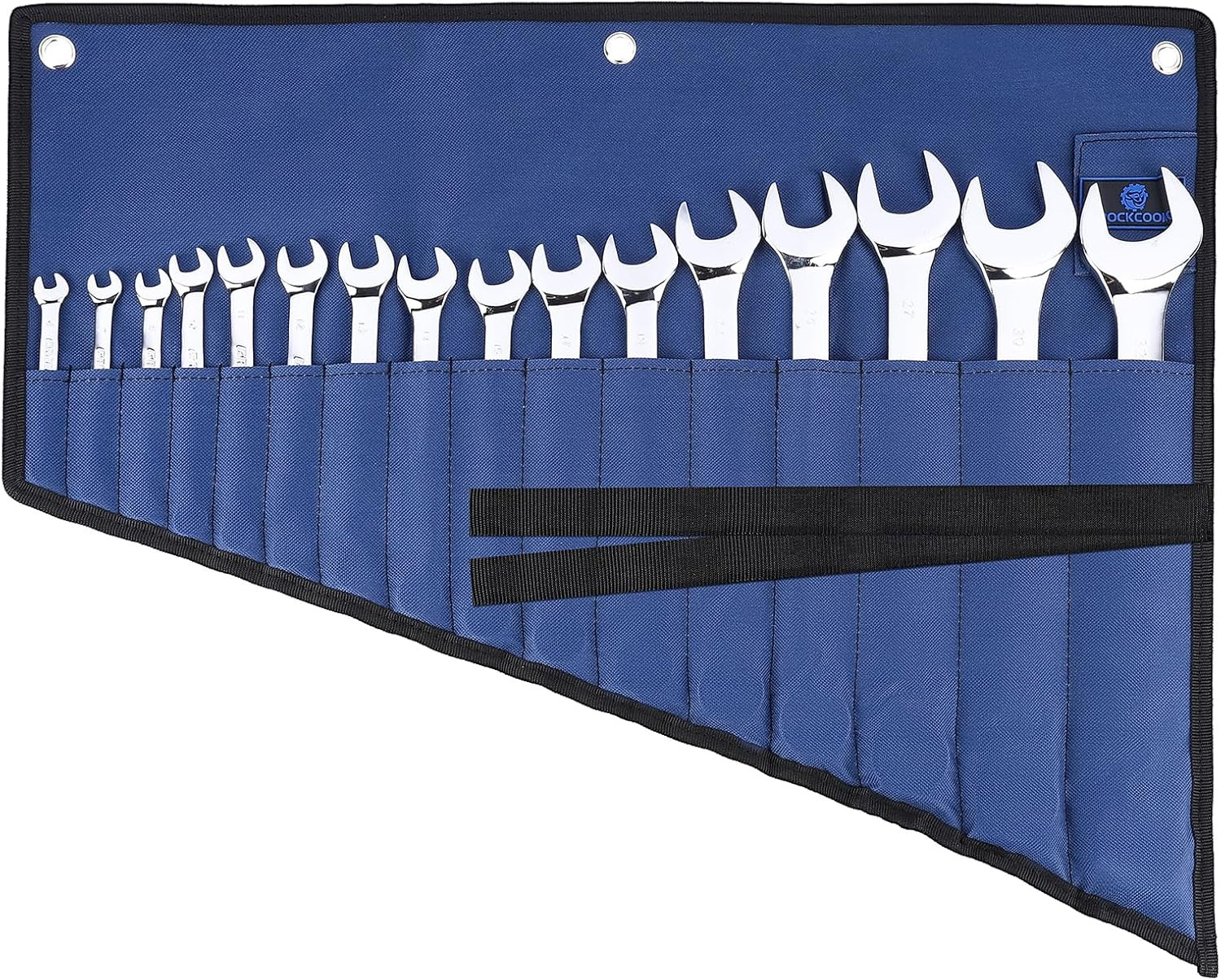 16 Pockets Wrench Roll Organizer Rolled Tool Pouch Bag with Water Proof